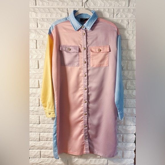 Lazy Oaf Satin Queen Button Down Shirt Dress - Picture 5 of 10